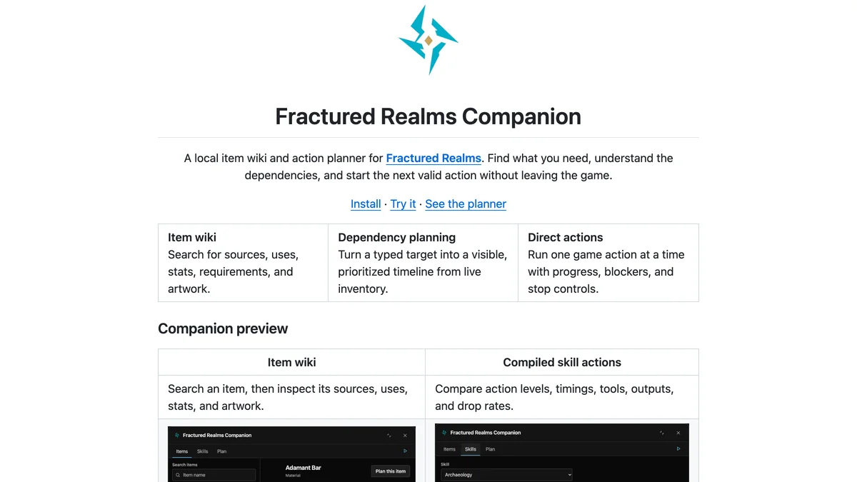 Fractured Realms Companion screenshot
