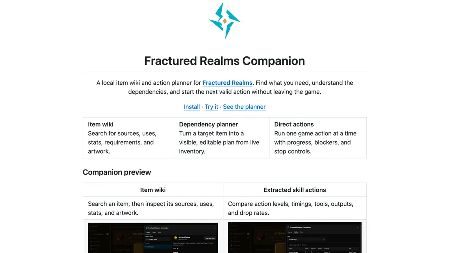 Fractured Realms Companion screenshot