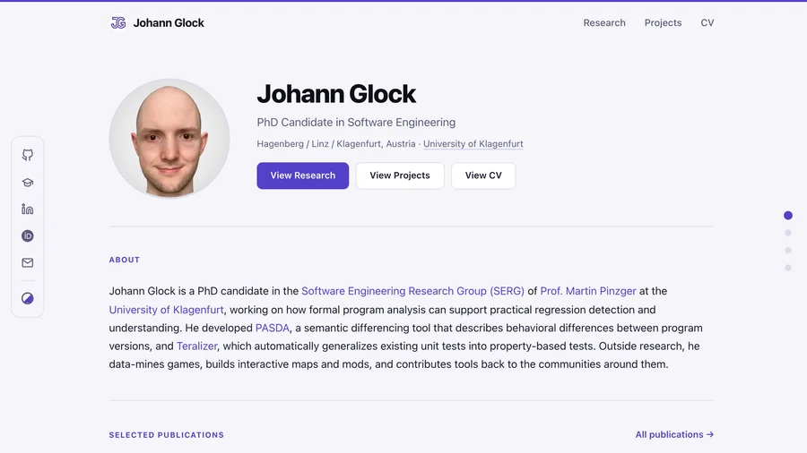 Personal Website screenshot