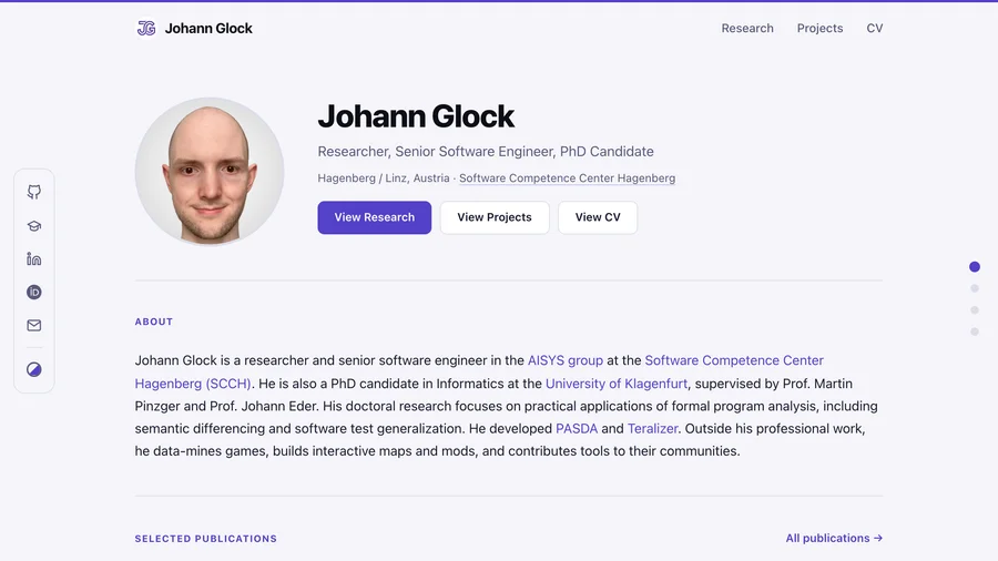 Personal Website screenshot